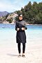Serengeti Leopard Model Shoulder Patterned Lycra Design Hijab Double Swimsuit Set - 2