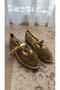 Cody Gold Glittery Big Mesh Belt Detailed Ballerinas
