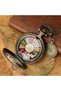 Vintage Antique Design Colorful Roman Numeral Copper Case Transparent Cover Quartz Pocket Watch - 4