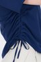 Laci Side Gathered Lace-Up Short Sleeve Shirt 4368A - 4