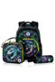 17" Set of 5 Backpack w/ Water Bottle, Lunch Box, Lunch Bag and Pencil Case-T-Rex - 3