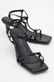 Gibson Black Square Toe Women's Heeled Sandals