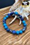 Blue Harmony – Lapis Lazuli Turquoise Hematite Natural Stone Flexible Combination Unisex Bracelet