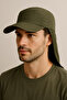 Khaki Legionnaire Hat for Land with Uv Protection Summer Enseble and Long Visor