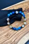 Sky and Sun – Citrine Blue Agate Hematite Natural Stone Women's Bracelet - 3