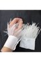 Anjali Feather Detailed Detachable Cuff Bracelet White - 3