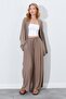 Women's Soil Waist Elastic Palazzo Linen Trousers - 2