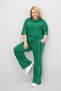Women's Plus Size Short Sleeve Loose Leg Tracksuit Set with Intermediate Piping Detail 8189-25 - 5