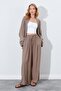 Women's Soil Waist Elastic Palazzo Linen Trousers