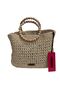 Women's Straw Hand Knitted Suit Beaded Hand Bag