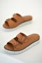 Chicago Women's Genuine Leather Slippers Brown - 4