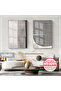 Amazing | Abstract Gray Modern Combination | Framed Glass Table 2 Pieces Vertical
