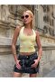 Halter Neck Open Back Basic Crop Blouse - 6
