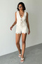 Beige Crochet Lined Mini Shorts & Bermuda Twoss25Sr00231 - 3