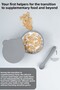 2-Piece Baby Feeding Set - Vacuum Silicone Food Bowl with Lid - Teether Feeding Spoon - Gray - 2