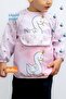 Swan and Gazelle Pattern with Pool Set of Two Long Sleeve Baby Food Bib - 2