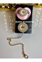 Imported Luxury Allah Written Logo Pink Baby Girl Crystal Stone Pacifier Chain Strap Gift Set - 2