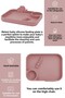 4-Piece Silicone Nutrition Set - 3-Compartment Nutrition Plate - Silicone Spoon - Silicone Bib - Cup - Pink - 6