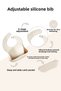 4-Piece Silicone Baby Feeding Set - Vacuum Bowl - Bib - Cup with Handle - Soothing Spoon - Beige - 2
