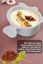 3-Piece Silicone Baby Feeding Bowl Set with Animal Figures - Shaped Baby Feeding Bowl Gray - 4