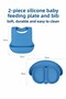 Baby Silicone Vacuum Food Plate Spoon Bib Set - 4