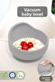 Vacuum-Based Baby Food Bowl - Vacuum Oval Silicone Bowl - Gray
