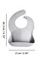 3-Piece Silicone Baby Bib Set - Double Lock Adjustable Silicone Bib - Grey-Green-Pink - 6