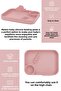 5-Piece Silicone Feeding Set - Baby Bib - Plate - Vacuum Bowl - Cup with Straw - Spoon - Pink - 6