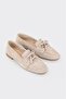 Beige Leather Women's Casual Shoes - 2