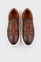 Tan Leather Men's Sports Shoes - 4