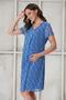 4521-Pleated V-Neck Heart Pattern Maternity Mini Chiffon Dress - 4