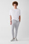 Men's Gray Lace-Up Waist Elastic Cotton Sweatpants A31Y3412