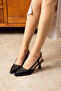 Black Women's 7cm Classic Heeled Shoes 2098 - 2