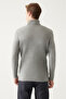 Men's Gray Full Turtleneck Textured Knitwear Sweater A22Y5023 - 4
