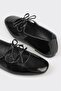 Black Leather Women's Casual Shoes - 5