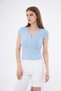 Blue Crop Women's T-shirt - Skinny Fit - Citcit - 2