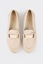 Beige Leather Women's Loafer - 4