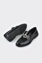 Black Leather Women's Loafer - 3