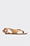 Natural Leather Women's Flip Flops Sandals