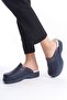 Women's Navy Blue Classic Perforated Clogs Orthopedic Doctor Nurse Hospital Slipper - 2