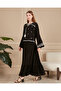 Women's Embroidered Plus Size Viscose Long Dress Black - 3