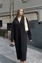Black Zippered Stand Collar Casual Knitwear Dress - 4