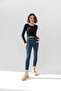 Black Long Sleeve Ribbed Blouse Crop Knitted T-shirt - 6