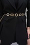 Square,Round Detailed Gold,Women's Belt,Jacket Belt Pantalon Belt,
