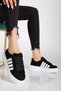Unisex Daily Thick Sole Lace-Up Black White Stripe Detailed Guaranteed Sneaker Sports Shoes - 2