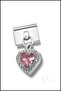 1 Piece Pink Heart Dangle Italian Bracelet Charm Steel 9 mm Charm - 2