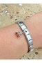 Zircon Stone Cherry Figured Steel Charm and Italian Steel Bracelet I Special Boxed - 4