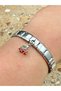 Zircon Stone Cherry Figured Steel Charm and Italian Steel Bracelet I Special Boxed - 5