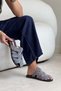Honey Stone Genuine Suede Buckle Detailed Flat Sole Women's Slippers - 6