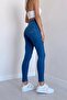 Light Blue High Waist Skinny Fit Jeans Lycra Pocketless Front Leggings Pants - 4